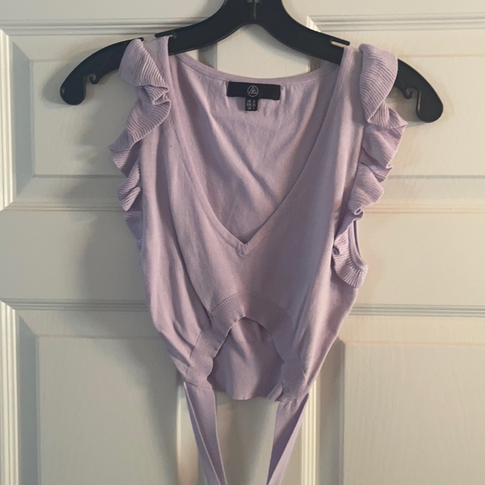 Missguided lavender crop wrap top